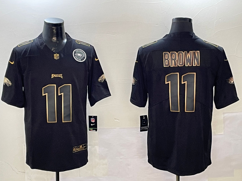 Men Philadelphia Eagles #11 Brown black 2025 Nike NFL jersey style 020